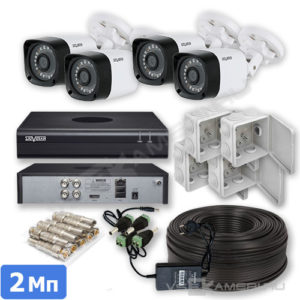Комплект AHD видеонаблюдения на 4 камеры 2Мп для улицы